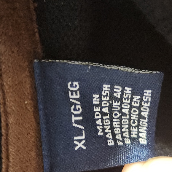 Chaps Zipper Sweater Vest Mrn's Black/Brown accents  with pockets XLarge - Picture 10 of 12